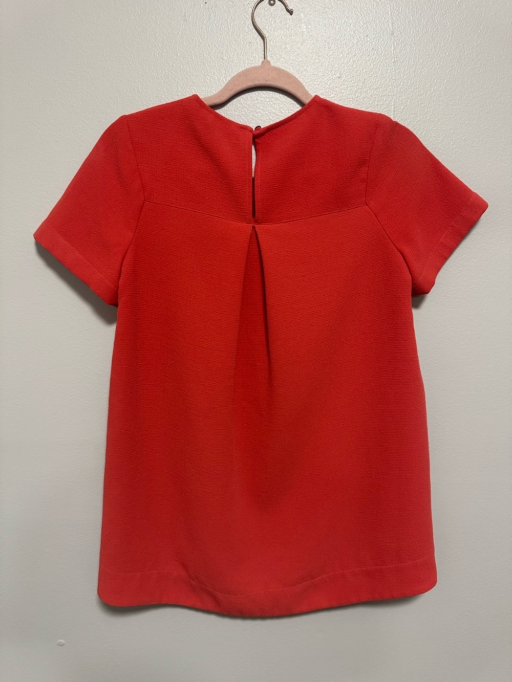 Madewell Bright Red Blouse With Pleated Back - Picture 5 of 9